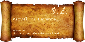 Vizvári Levente névjegykártya