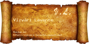 Vizvári Levente névjegykártya